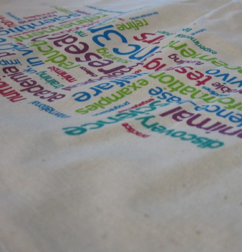 A close of the NC3Rs fabric bag 