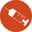 Icon showing a syringe 