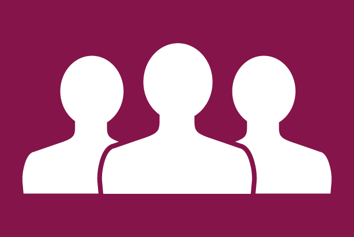 Icon of three people on a panel