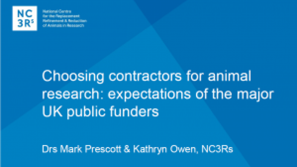 A screenshot of the NC3Rs choosing contractors for animal research: expectations of the major public funders
