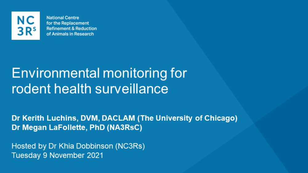 Webinar title slide: Environmental monitoring for rodent health surveillance