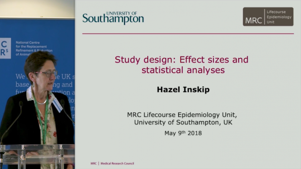 The front slide of a webinar presentation by Professor Hazel Inskip