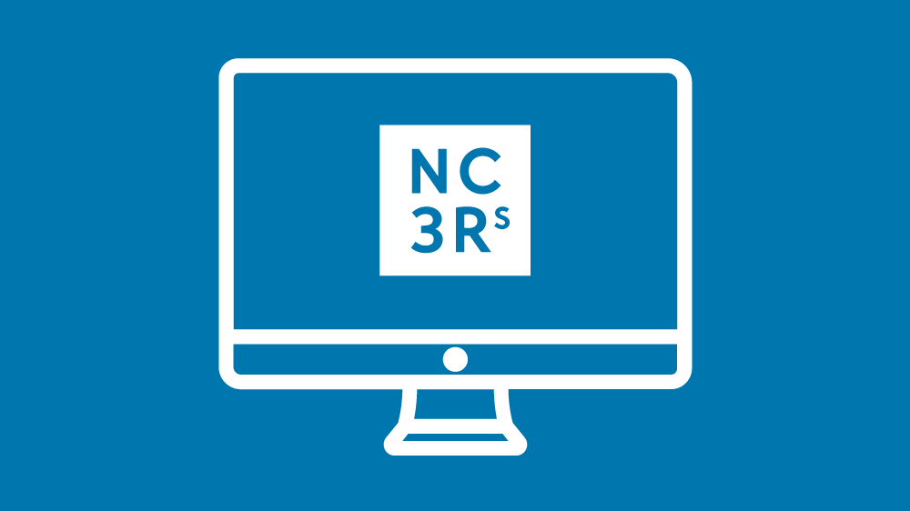 Icon of a monitor with the NC3Rs logo on it