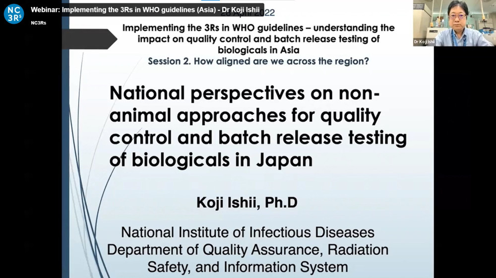 Title slide of Dr Koji Ishi's WHO presentation