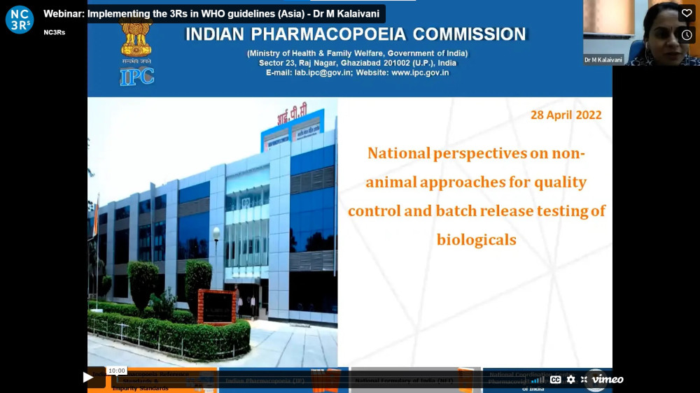 Title slide of Dr M Kalaivani's WHO Asia presentation