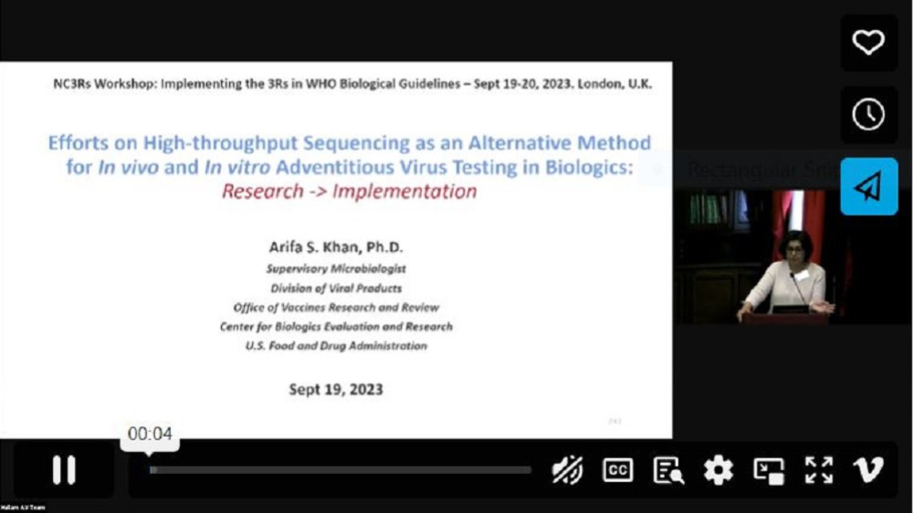2023 WHO Workshop: Session 3 Update on AVDTIG and ICHQ5A,  Arifa Khan, FDA