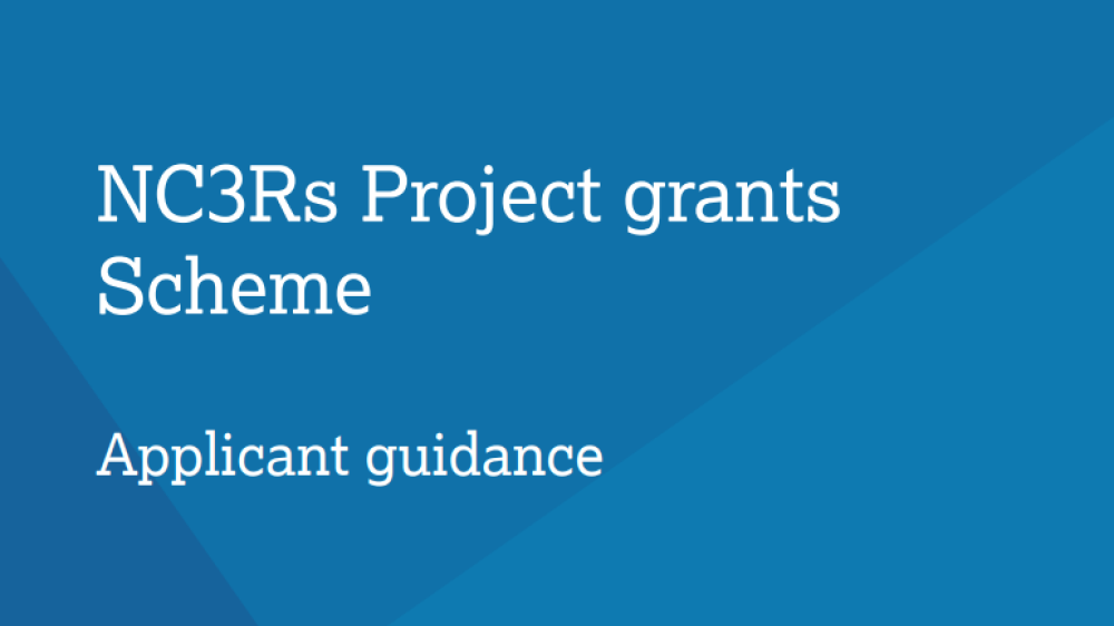 Cover of the NC3Rs Project grants applicant guidance