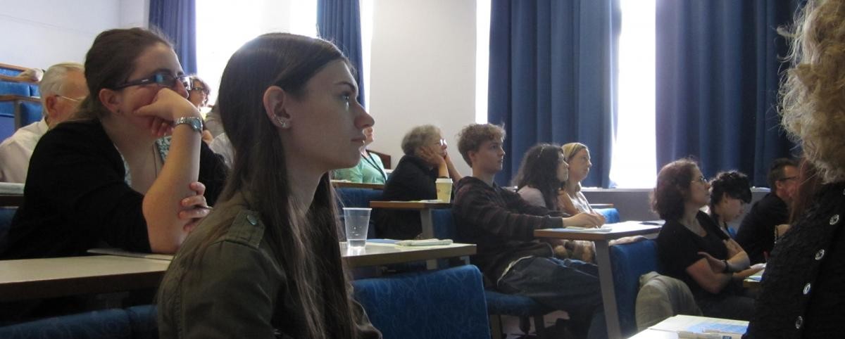 Attendees sitting in a classroom at the British Science Festival