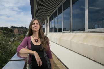 Dr Ioanna Katsiadaki on a balcony